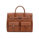 The Alvoro Cow Saffiano Unisex Bag Cognac - Indian Cobbler Switzerland