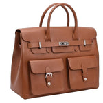 The Alvoro Cow Saffiano Unisex Bag Cognac - Indian Cobbler Switzerland