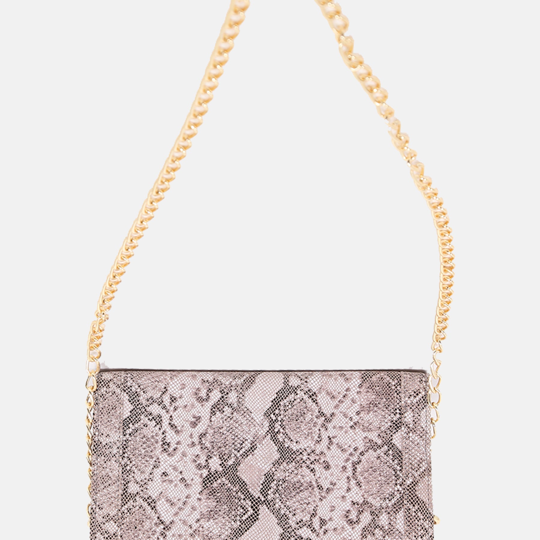 Elegant Clutch Bag with Gold Utility Strap